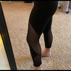Black See Through Patched Leggings